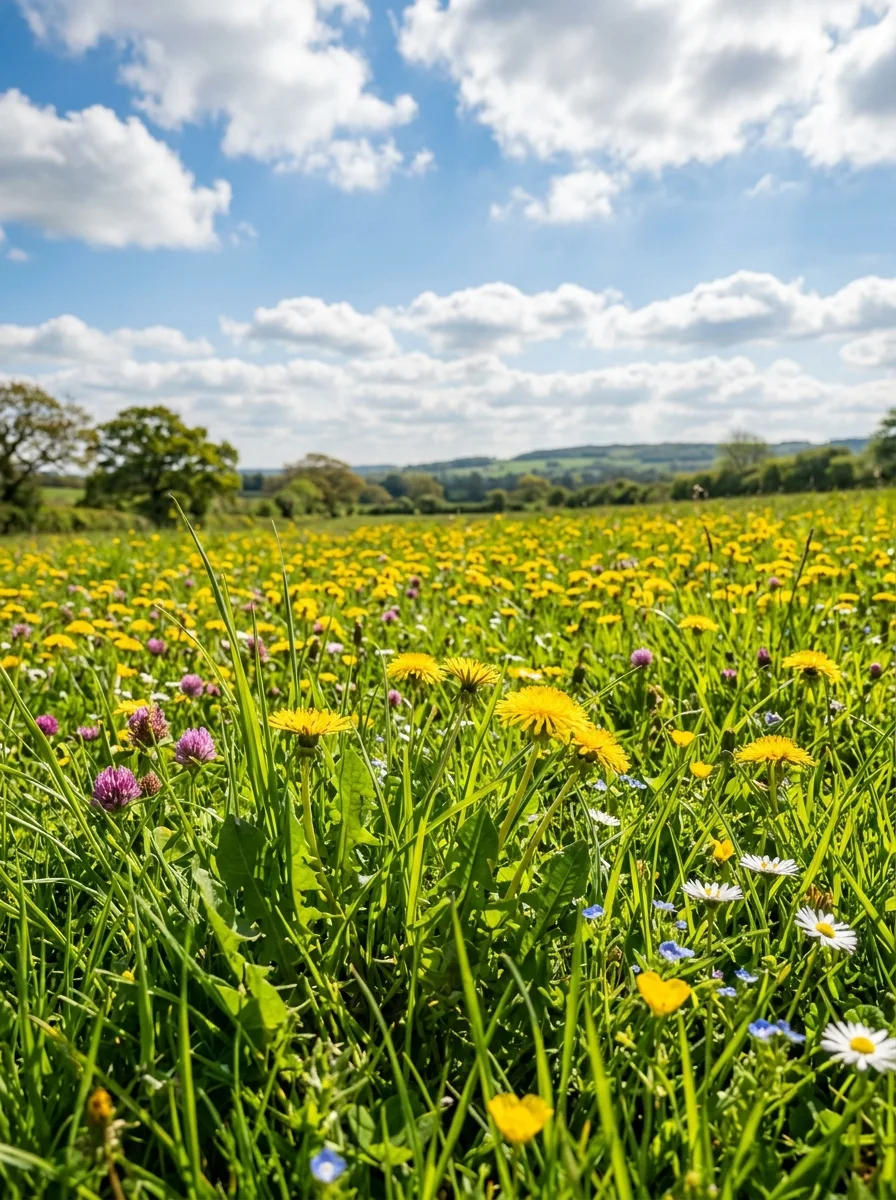 Sunny Meadow with Wildflowers
